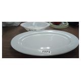 17" PLATTER AND GLASBAK DIVIDED BOWL