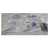 LOT OF 5 CHROME DOOR HANDLES WITH KEYS