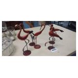 (5) STANDING HERON CRANE FIGURINE METAL