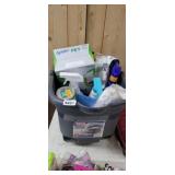 TOTE FULL OF CLEANING SUPPLIES