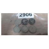 (6) LIBERTY HEAD, V-NICKELS, ASSORTED DATES