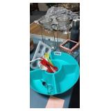 LOT OF GOODIES, PLASTICS, BOTTLES, ETC.