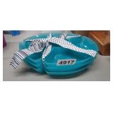(3) PLASTIC DIVIDED SERVING PLATTERS