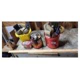 PAINT BRUSHES, GLUE, YARD STICK PLUS