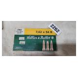 (16)  7,62X54R AMMO AND 1 BRASS CASING