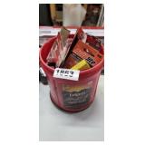 JUG OF SPARK PLUGS AND BULBS