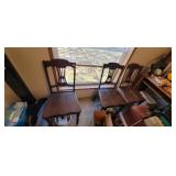 3 WOODEN CHAIRS *4TH ONE MISSING LEG, IF YOU WANT