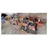 BOXES OF HARDWARE, TOOLS, ELECTRICAL, PLUS