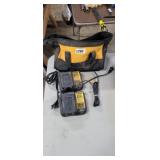 DEWALT BAG WITH 2 CHARGERS AND 2 BATTERIES