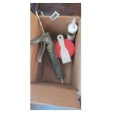 BOX OF SILICONE, MUDD, CAULK GUN