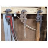 3 PIPE WRENCHES