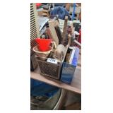 BRUSHES, FUNNELS IN BASKET