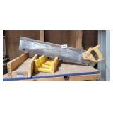 2 MITER BOXES AND HAND SAW