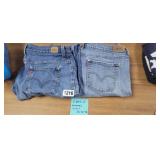 2 PAIRS OF WOMENS LEVIS, SIZES 16 & 18