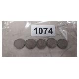 (5) LIBERTY V-NICKELS