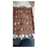 COLLECTOR SOUVENIR SPOON RACK FULL