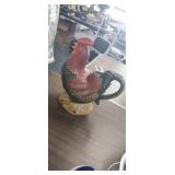 CHICKEN SCRATCH EARTHENWARE ROOSTER PITCHER