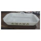 FIRE KING MEADOW GREEN CASSEROLE DISH
