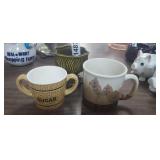 SUGAR BOWL, COFFEE MUG, PLANTER LOT