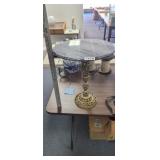 PLANT STAND OR SIDE TABLE HEAVY MARBLE TOP