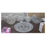 LOT OF CUT GLASS DISHES, BOWLS, ETC.