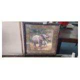 FRAMED ELEPHANT WALL ART