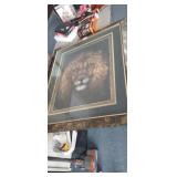 FRAMED LION WALL ART
