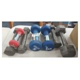LOT OF EXCERCISE DUMBBELLS