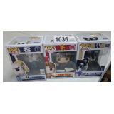 (3) FUNKO POP, COLLEGE, NIB