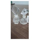 (2) GLASS PERFUME BOTTLES WITH STOPPERS