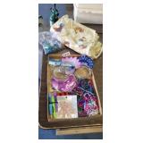 FLAT FULL OF BEADS, BRACELETS, ETC