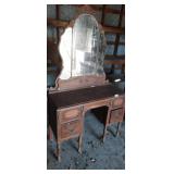 ANTIQUE VANITY WITH MIRROR (MISSING SOME KNOBS)