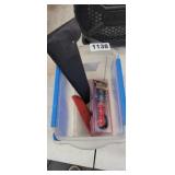 TOTE WITH TOOLS, INTERCHANGEABLE SCREWDRIVER, ETC