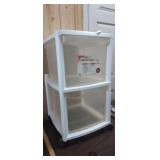 LARGE 2 DRAWER ROLLING ORGANIZER (POLE ON BACK OFF