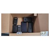 BOX OF PHONES AND CHARGERS