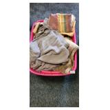 TOTE FULL OF BED LINENS