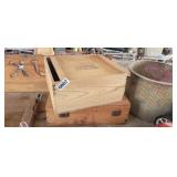 2 WOODEN STORAGE BOXES