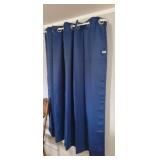 (6 SETS) BLUE ROOM DARKENING CURTAINS AND RODS