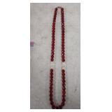 VINTAGE RED BEAD NECKLACE
