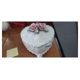 DECORATIVE HEART BOX FULL  OF JEWELRY