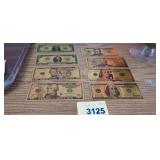 (8) .999 GOLD FOIL CURRENCY