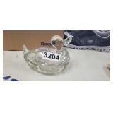 GLASS DUCK CANDY DISH