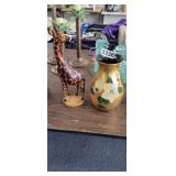 GIRAFFE & VASE LOT