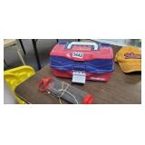 CRICKET TUBE & TACKLE BOX WITH TACKLE,