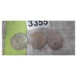 (3) EISENHOWER ONE DOLLAR COINS