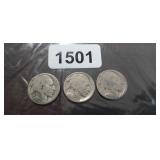 (3) BUFFALO NICKELS, NO DATES
