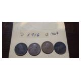 (1) 1916 (3) 1916-D WHEAT PENNIES