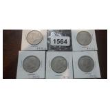 (5) CLAD KENNEDY HALF DOLLARS