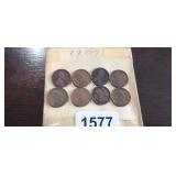 (8) 1909 WHEAT PENNIES