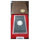 BROWN BOX  1973 EISENHOWER  PROOF DOLLAR